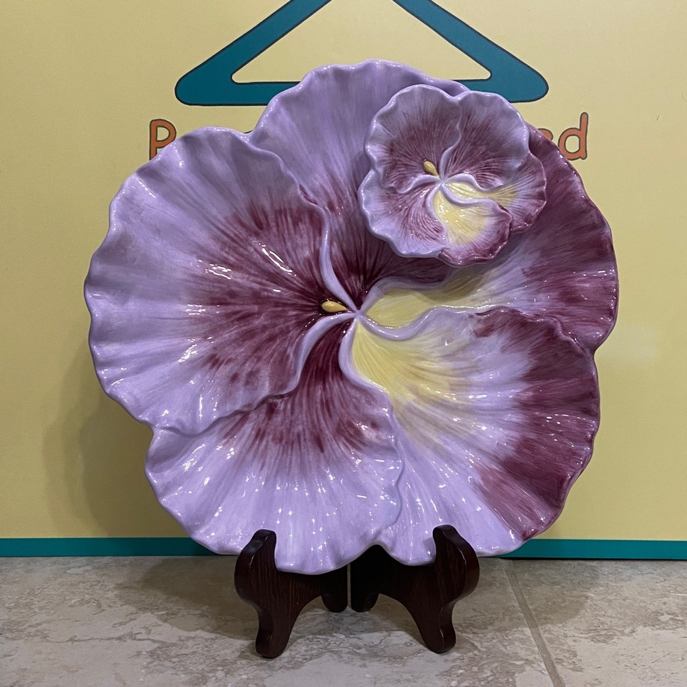 Corner Ruby Floral Platter